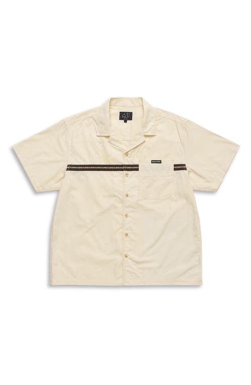 Maui And Sons Maui & Sons Elements Jacquard Tape Cotton Camp Shirt In Cream