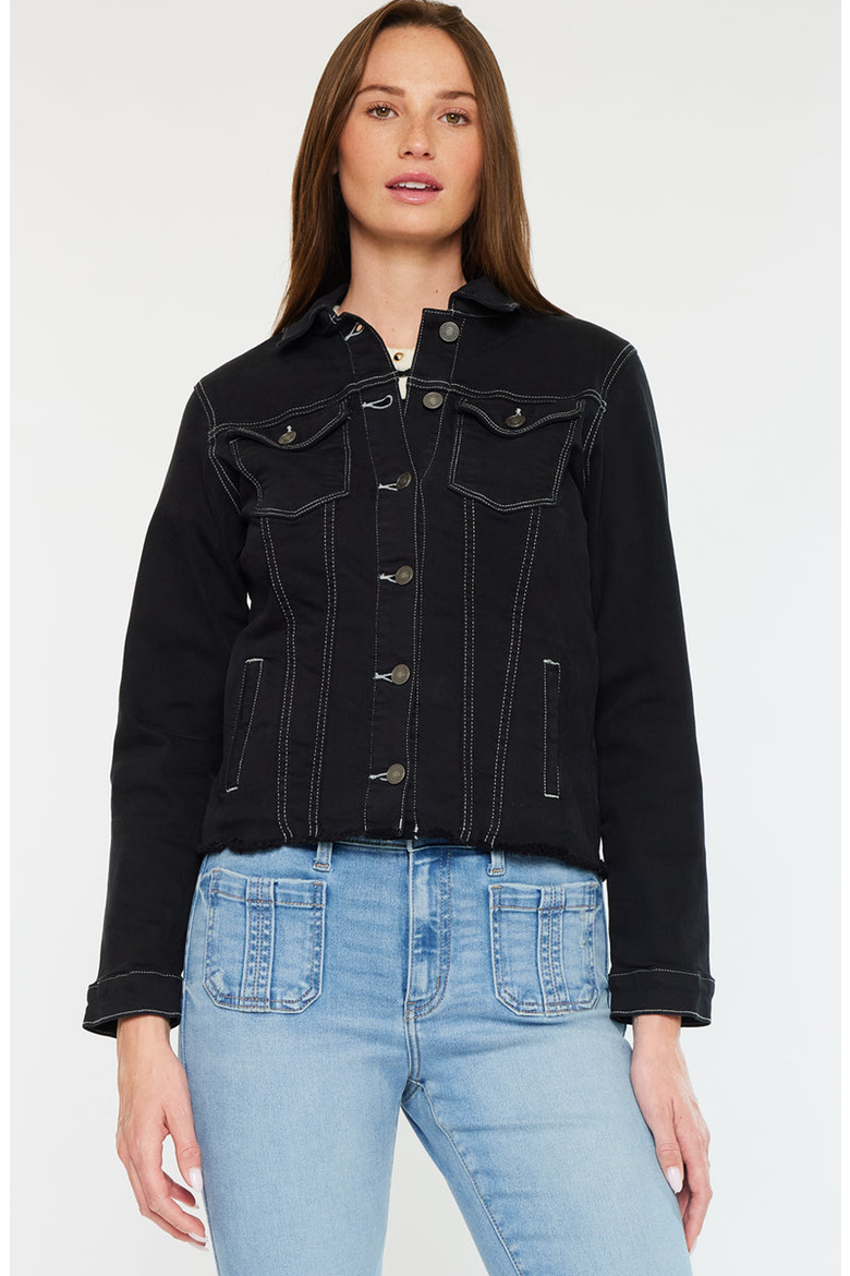 Jane Denim Jacket, Alternate, color, Black