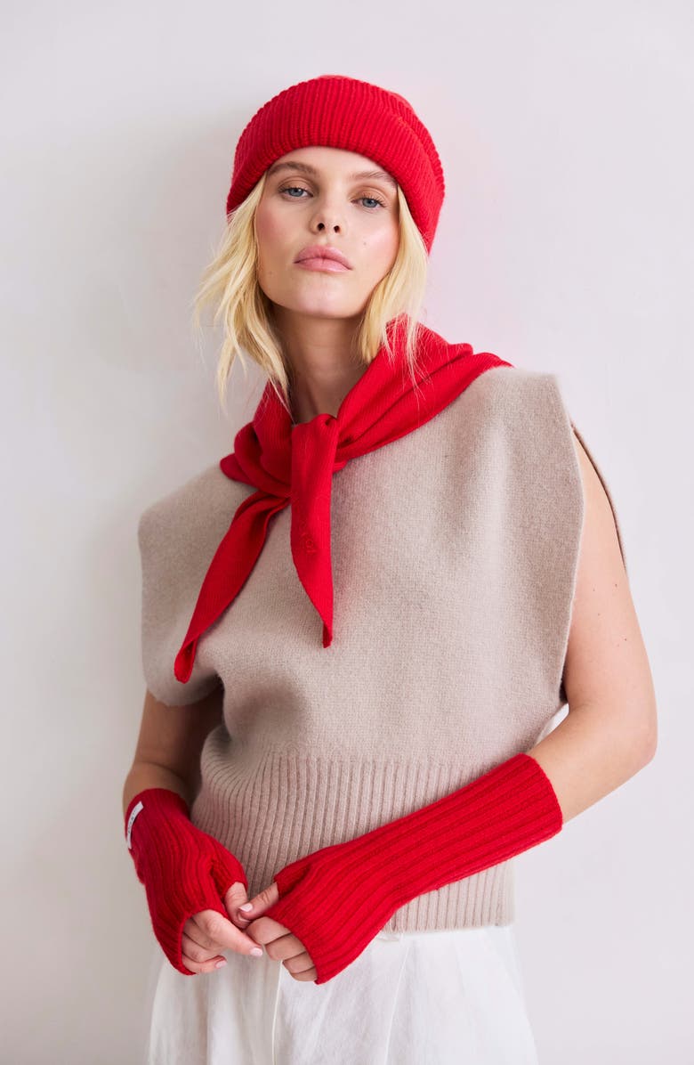 Arctic Fox & Co The Embroidered Merino Wool Beanie, Alternate, color, Flame Red