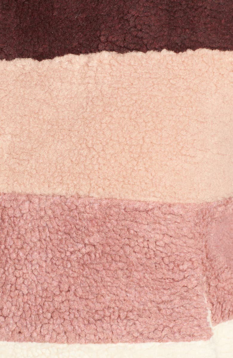 BP. Stripe Faux Shearling Jacket, Alternate, color, 