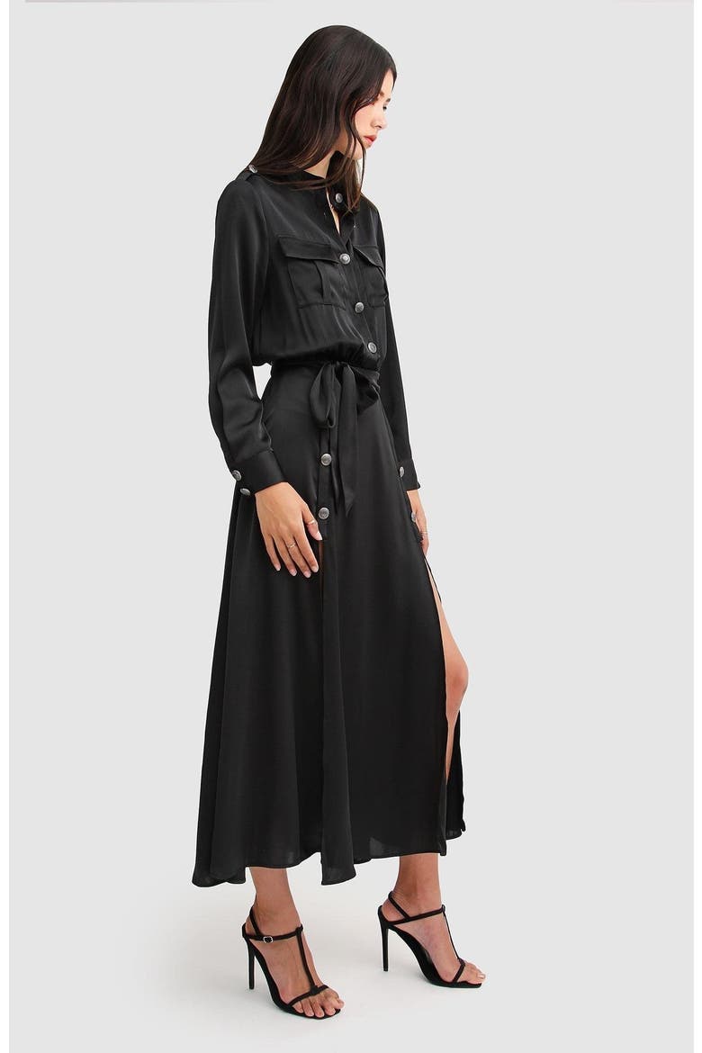 Lover To Lover Maxi Shirt Dress, Alternate, color, Black