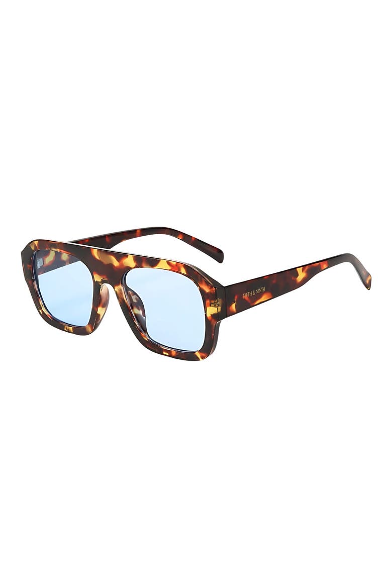 Vesper 68mm Polarized Oversize Aviator Sunglasses, Alternate, color, TORTE / BLUE