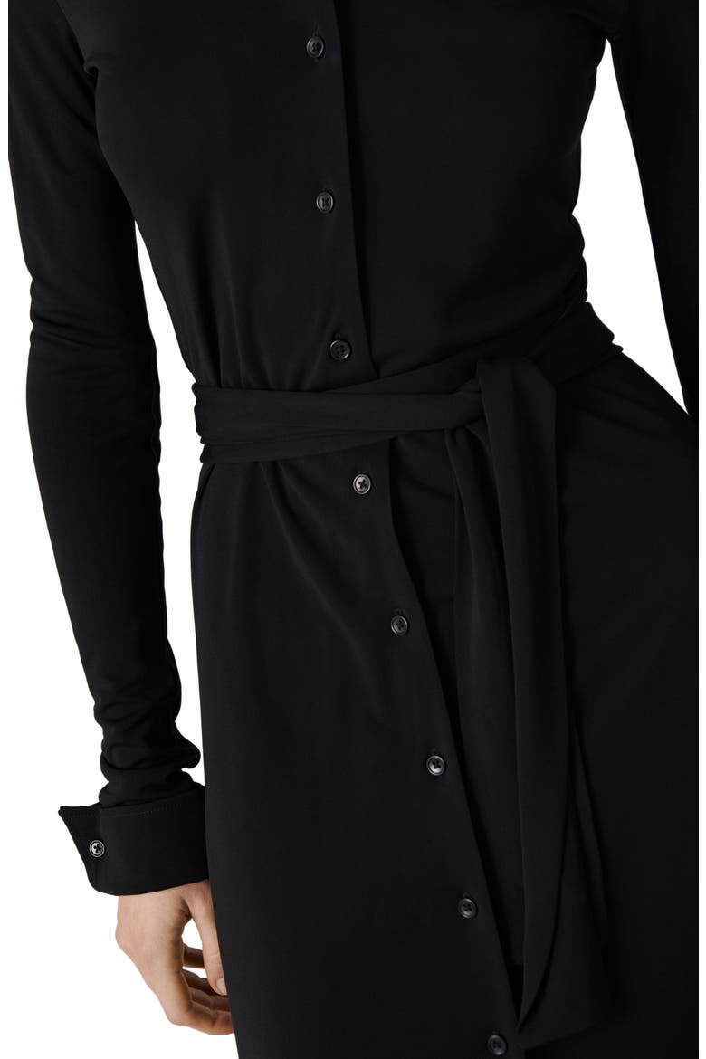 Diane Long Sleeve Shirtdress, Alternate, color, BLACK
