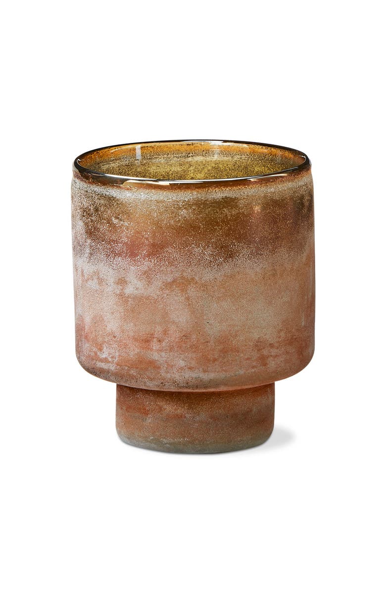 tag Moda Art Glass Hurricane Decorative Vase and Candle Holder, Main, color, Brown