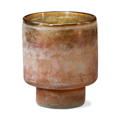 Moda Art Glass Hurricane Decorative Vase and Candle Holder