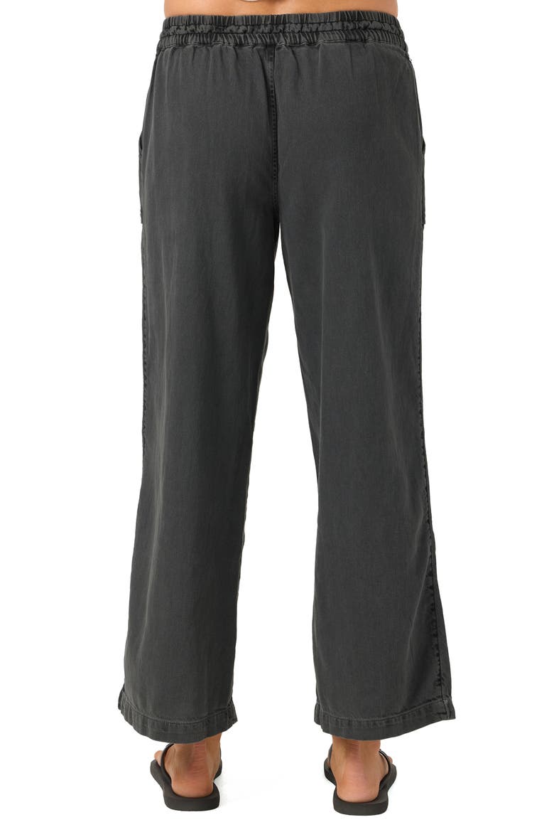 Sevie Drawstring Cotton Twill Pants, Alternate, color, WASHED BLACK