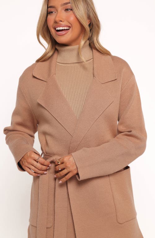 Petal And Pup Petal & Pup Corio Tie Waist Coatigan In Brown