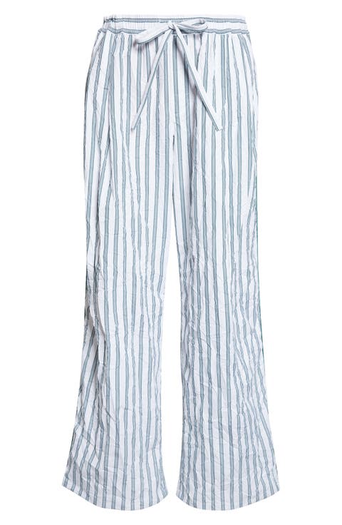 Stripe Crinkled Poplin PJ Pants