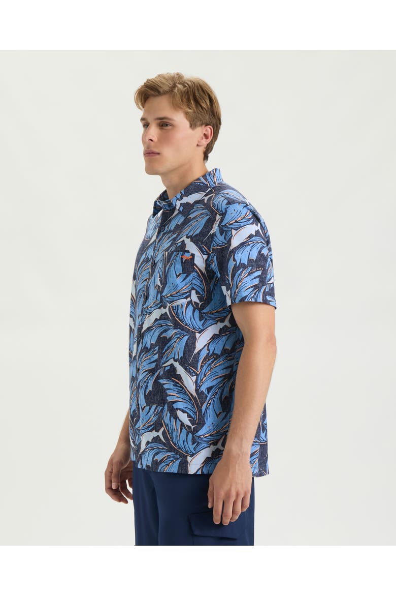 Palm Promenade Woven Shirt, Alternate, color, Midnight