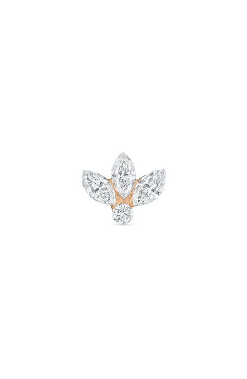 MARIA TASH MARIA TASH INVISIBLE DIAMOND LOTUS THREADED STUD EARRING 