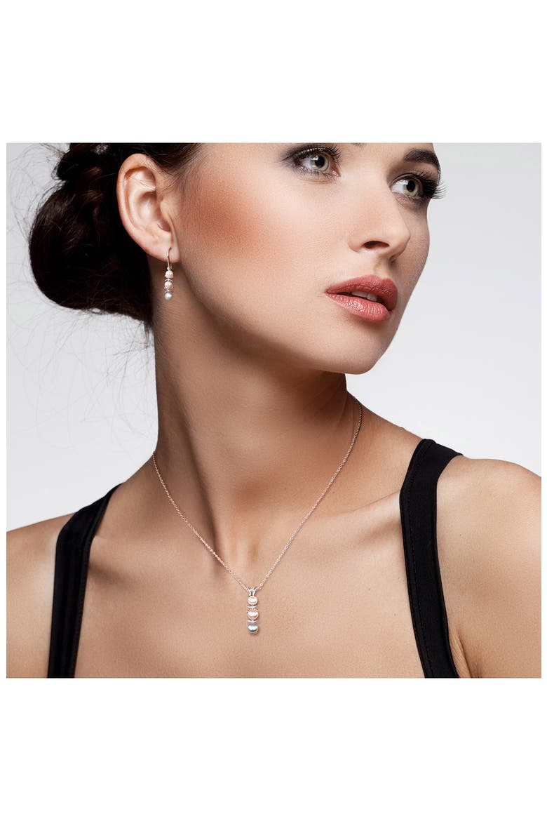 Cultured Freshwater Pearl Pendant Necklace & Drop Earrings Set, Alternate, color, MULTICOLOR