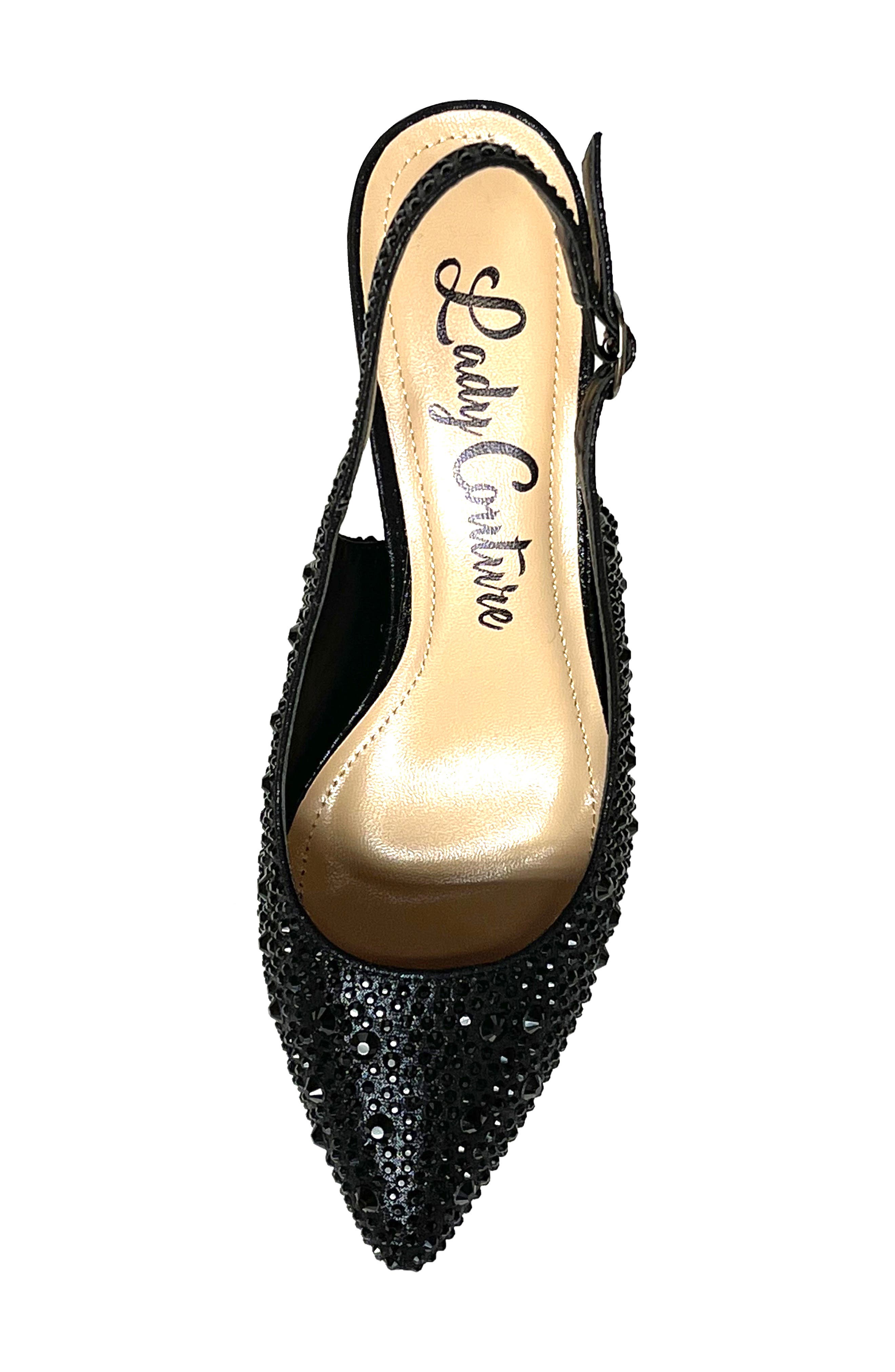 LADY COUTURE Onyx Rhinestone Slingback Pump, Alternate, color, Black