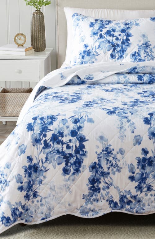 Woven & Weft Watercolor Floral Reversible Microfiber Quilt Set