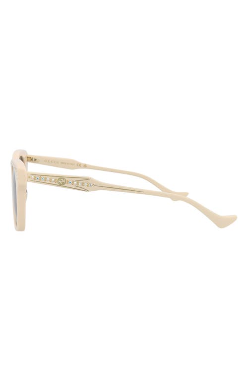Gucci Crystal-embellished Wayfarer Sunglasses In Ivory Ivory Blue
