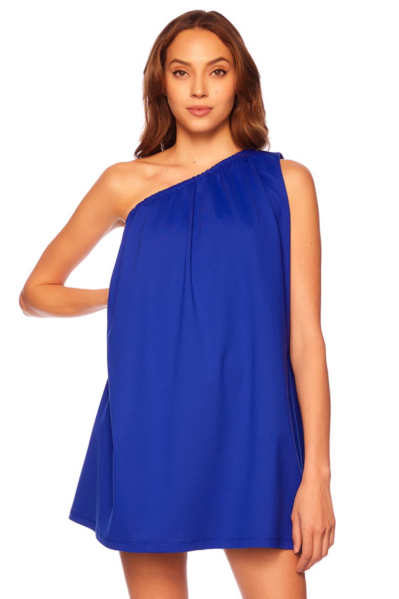 One-Shoulder Trapeze Minidress, Alternate, color, NOCTURNAL