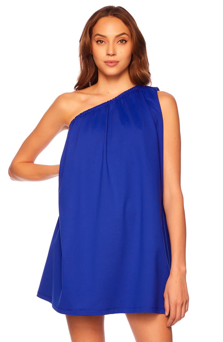 Susana Monaco One-Shoulder Trapeze Minidress, Alternate, color, Nocturnal