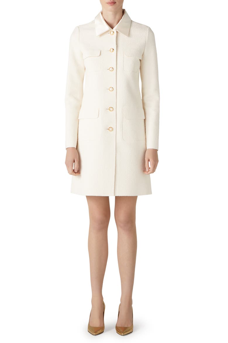 Bonded Tweed Longline Jacket, Main, color, ECRU