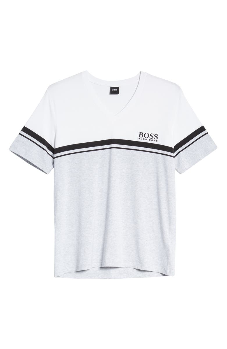 BOSS Stripe V-Neck T-Shirt, Alternate, color,
