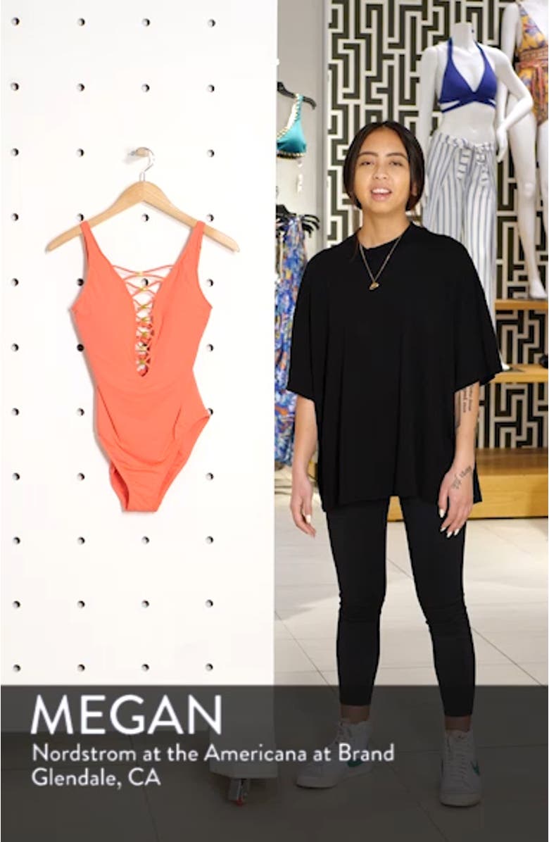 Lace Down One-Piece Swimsuit, sales video thumbnail