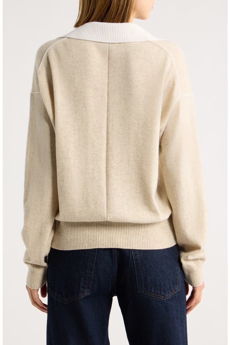 Nyla Cashmere Polo Sweater, Alternate, color, IVORY