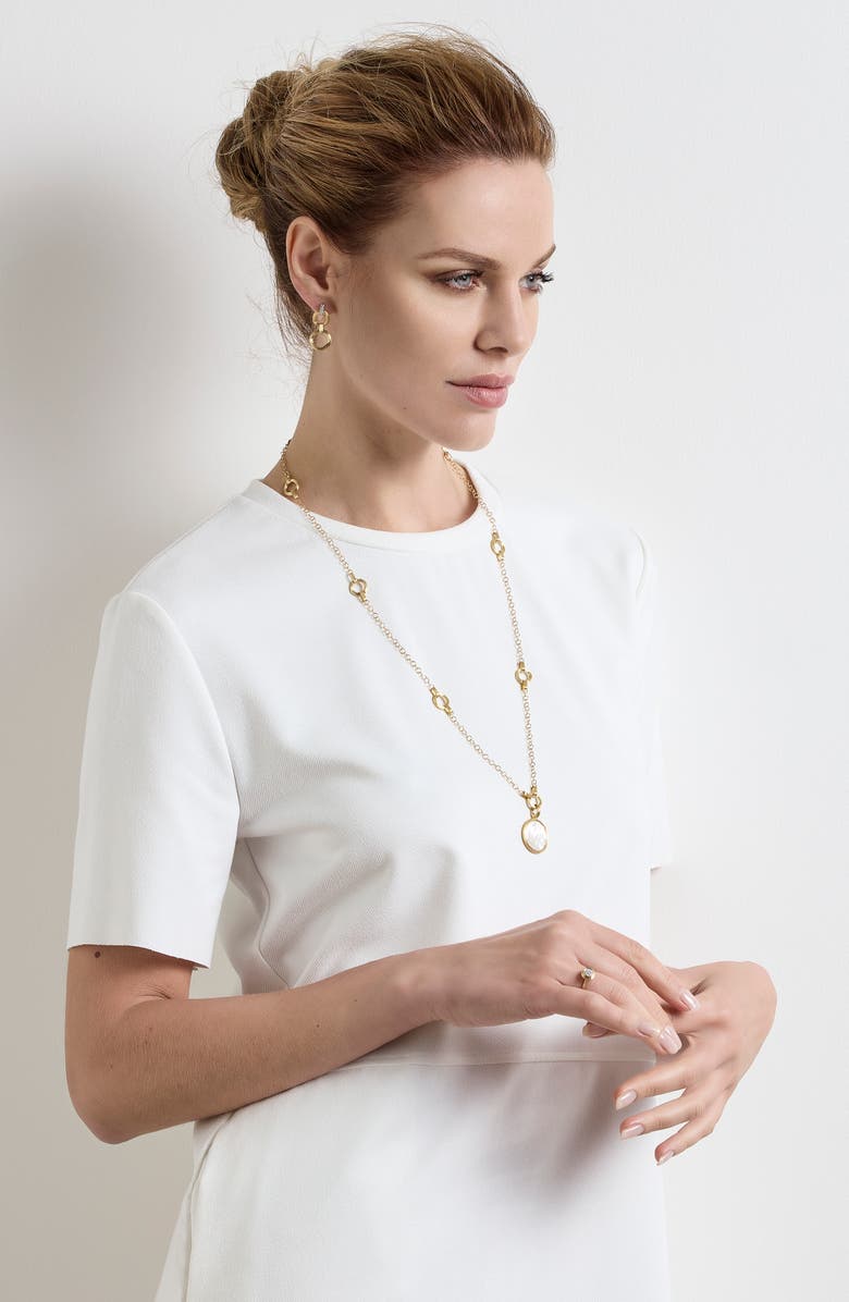 Marco Bicego Jaipur 18K Gold Medium Mother-of-Pearl Pendant, Alternate, color, Gold/ Pearl