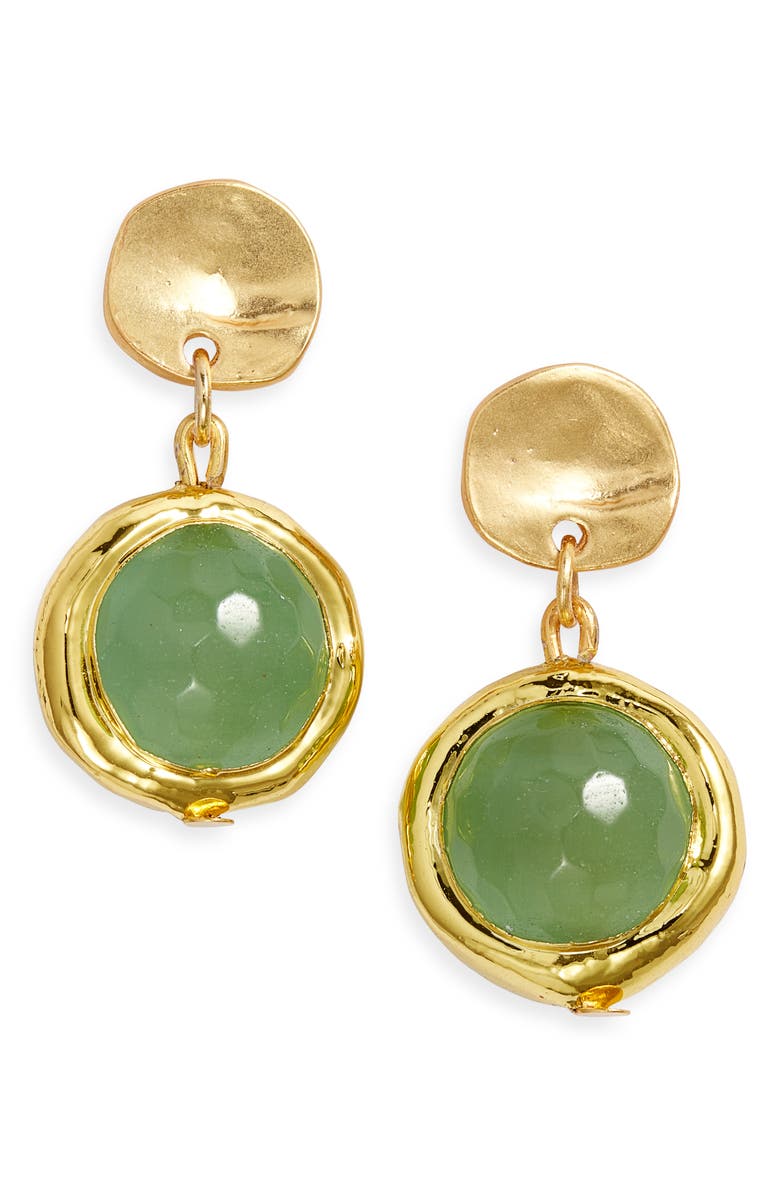 Karine Sultan Crystal Drop Earrings, Main, color, Gold