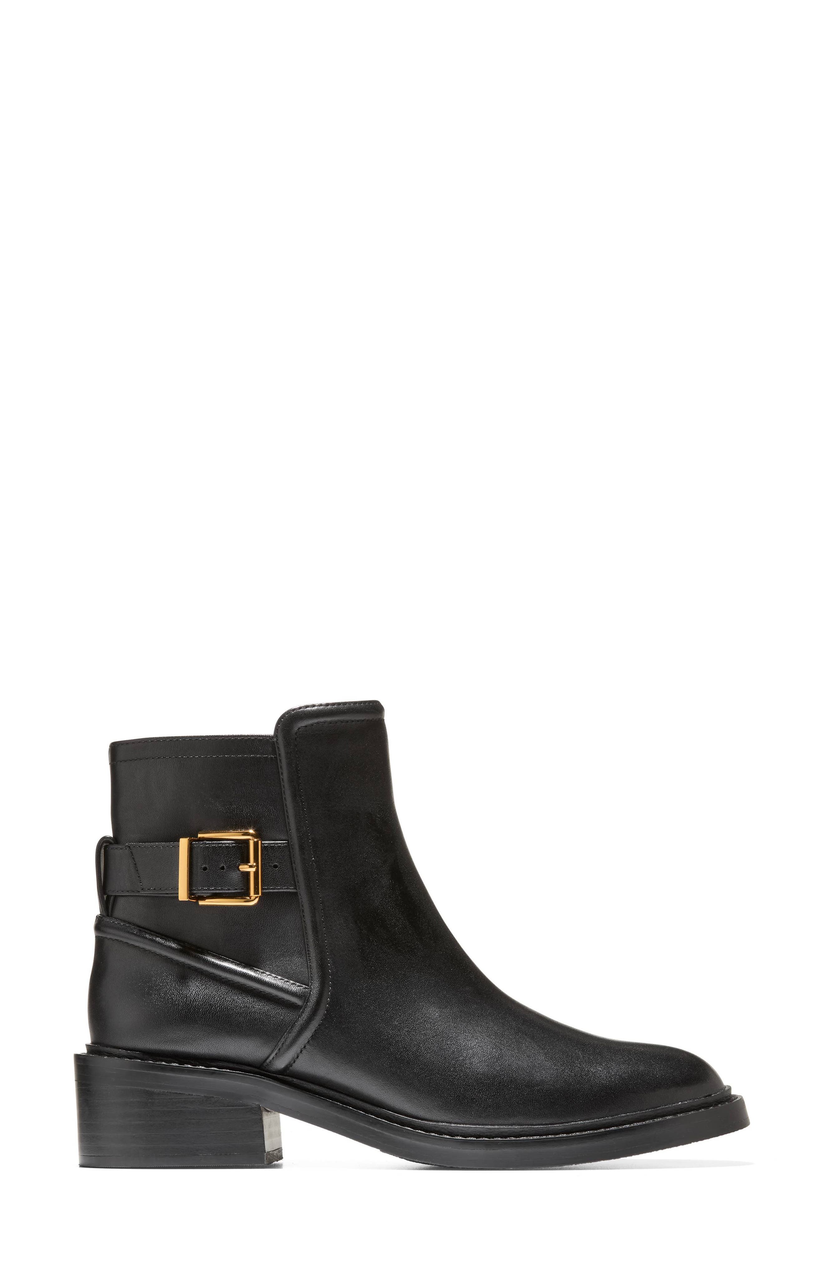 Cole Haan Silvana Buckle Bootie, Alternate, color, Black Leather