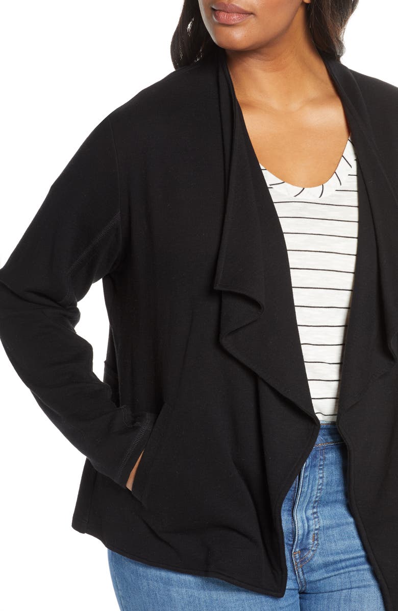 Caslon<sup>®</sup> Drape Collar Knit Blazer, Alternate, color,