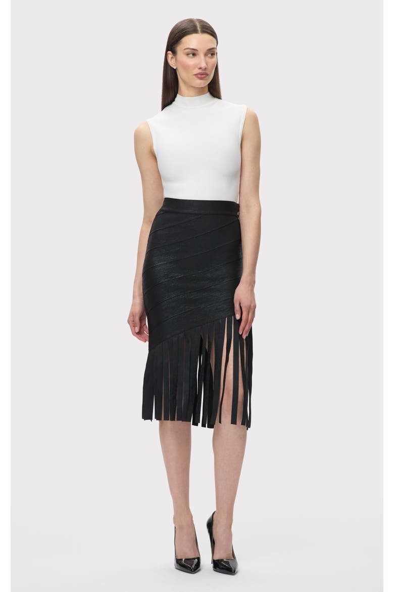 The Metallic Nicole Skirt, Alternate, color, BLACK FOIL