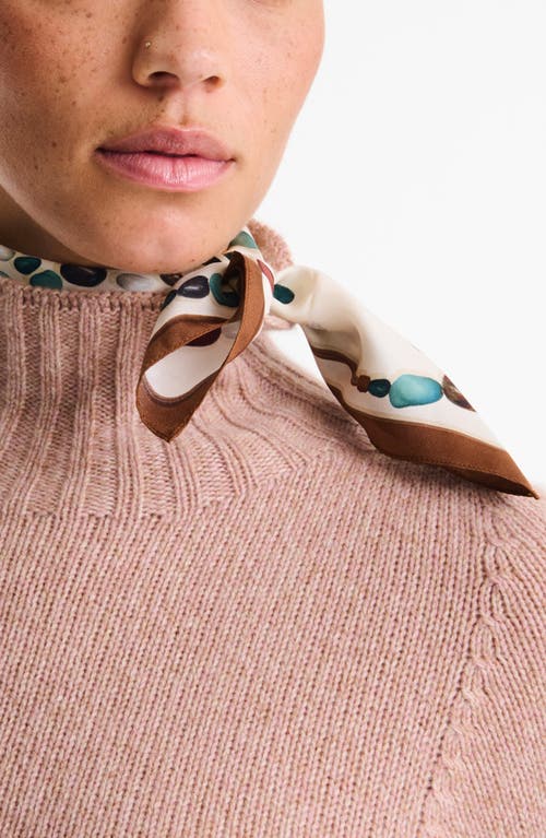 Longchamp Perles De Paris Square Silk Scarf In Brown