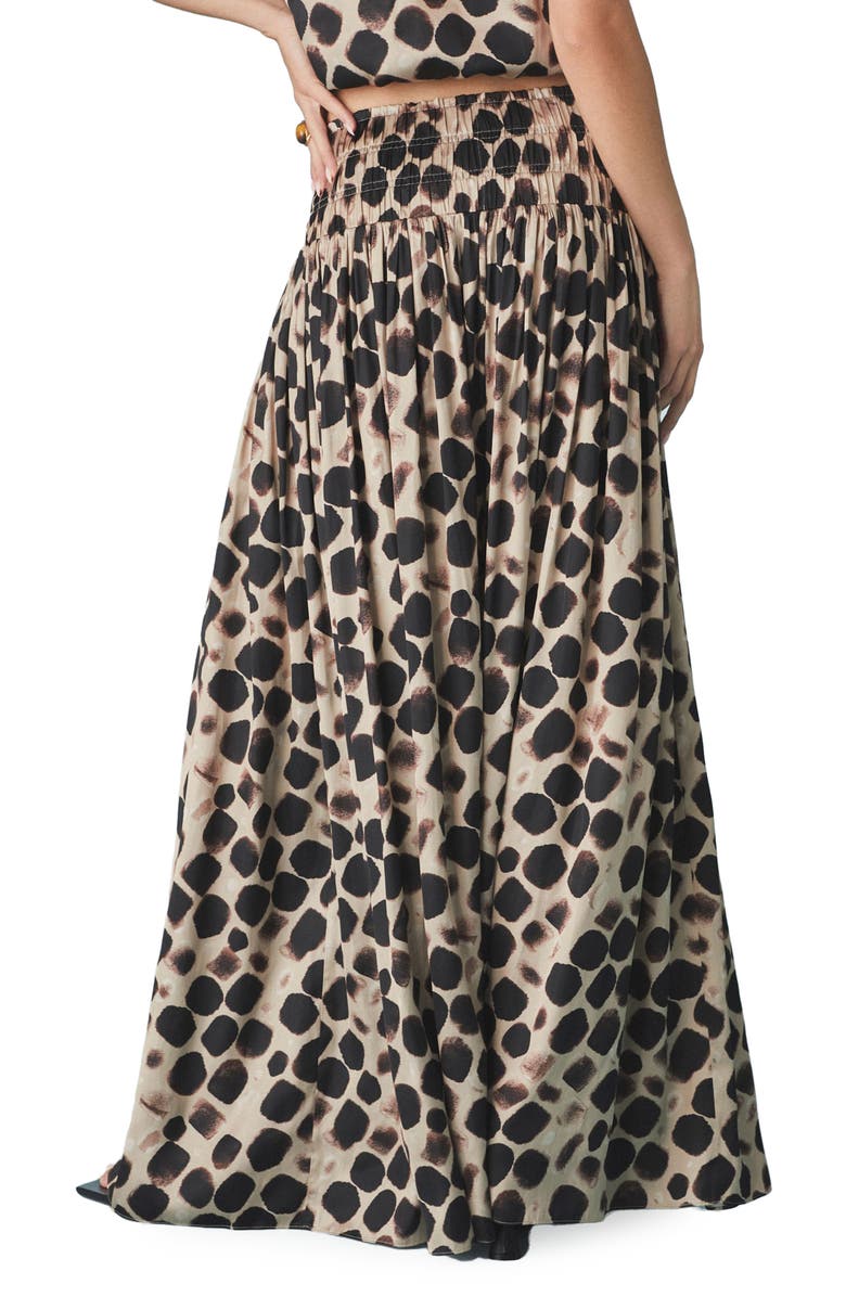 NEXT Satin Printed Pleat Maxi Skirt, Alternate, color,