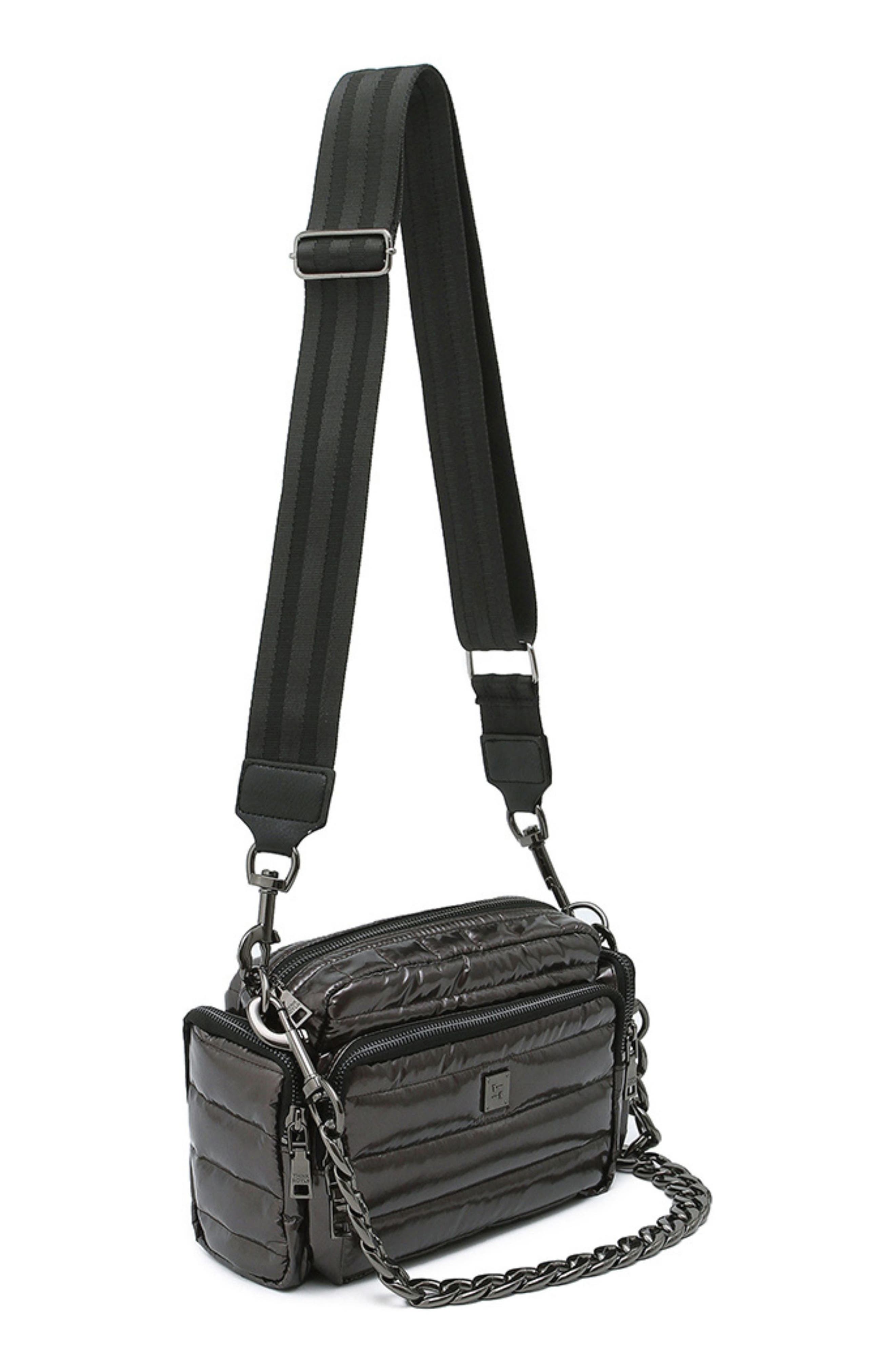 Triad Quilted Faux Leather Crossbody Bag, Alternate, color, DARK MOCHA PATENT