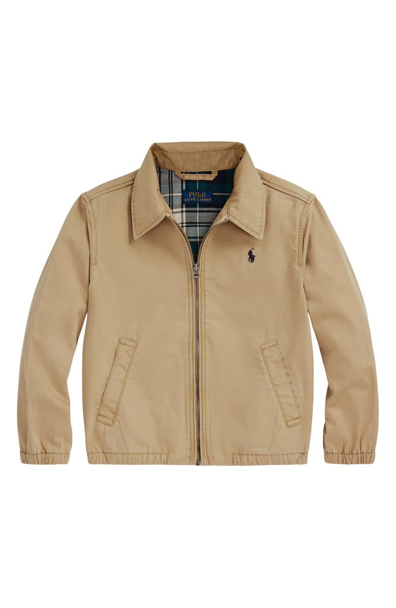 Polo Ralph Lauren Bayport Cotton Poplin Jacket, Boys, Main, color, Caf Tan