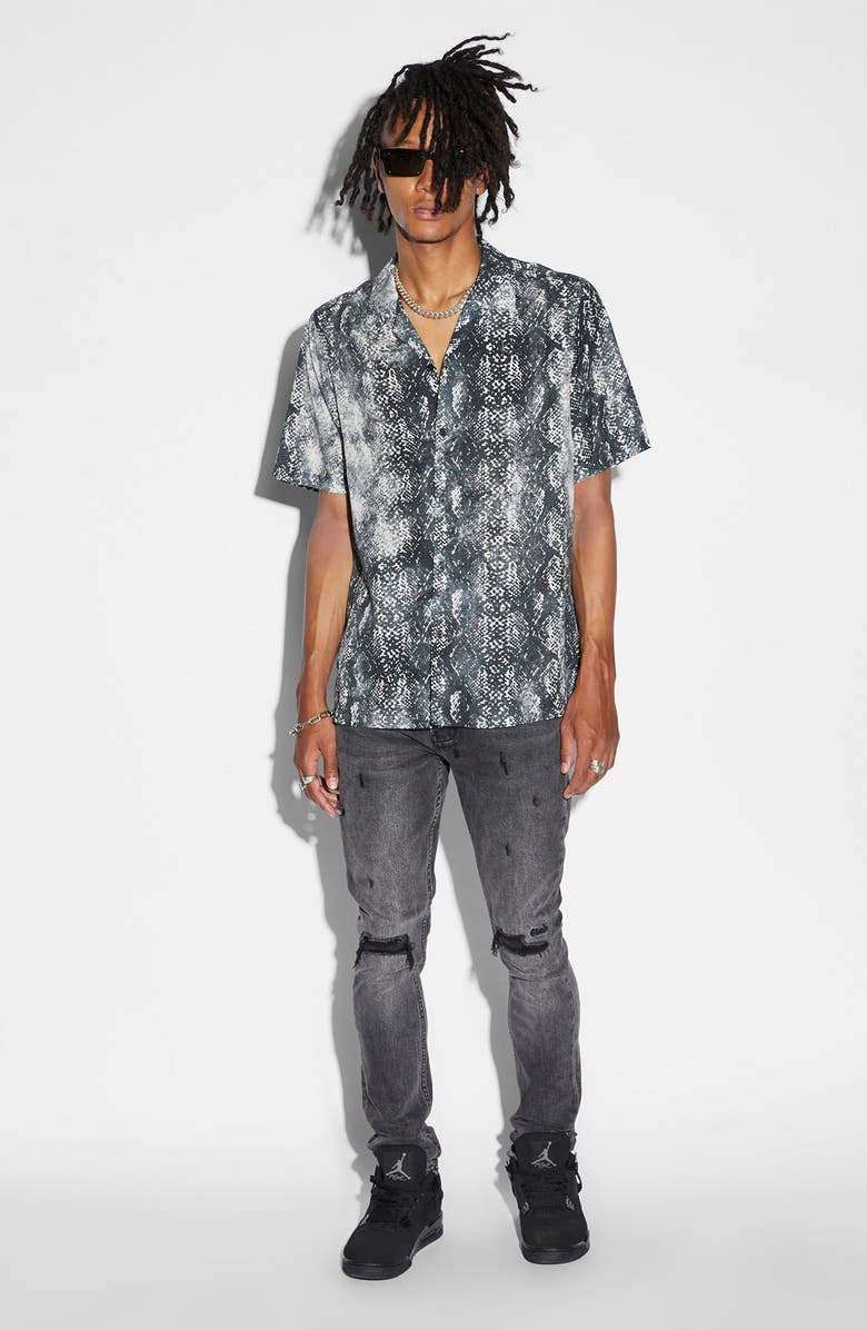 Mamba Snakeskin Print Camp Shirt