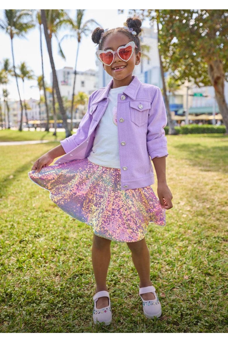 Sequin Ombre Party Skirt, Alternate, color, Pink