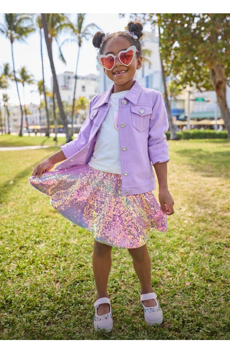 Lola + The Boys Sequin Ombre Party Skirt, Alternate, color, Pink