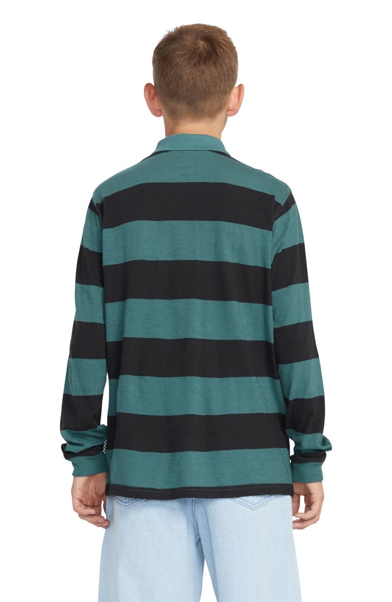 Volcom Kids' Bolders Long Sleeve Stripe Cotton Polo, Alternate, color, 