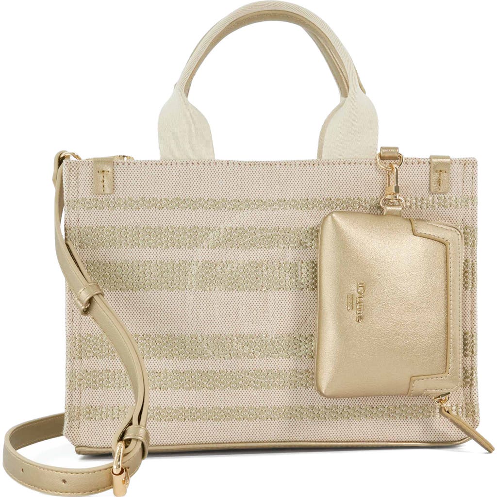 Dune London Dinkideltra Canvas Top Handle Bag In Gold
