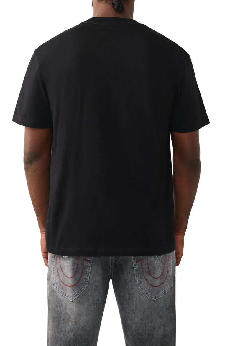 Studded Buddha Graphic T-Shirt, Alternate, color, JET BLACK