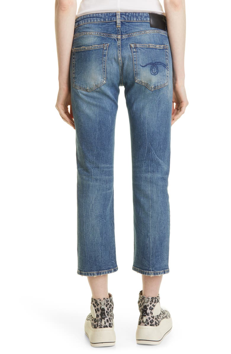 R13 Straight Leg Boy Jeans, Alternate, color, Kelly Stretch