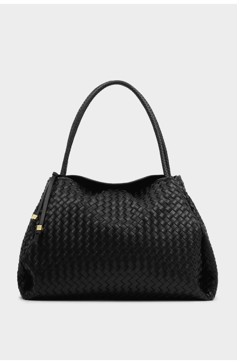 Katie Loxton Nova Hand Woven Large Shoulder Bag in Black, Main, color, Black