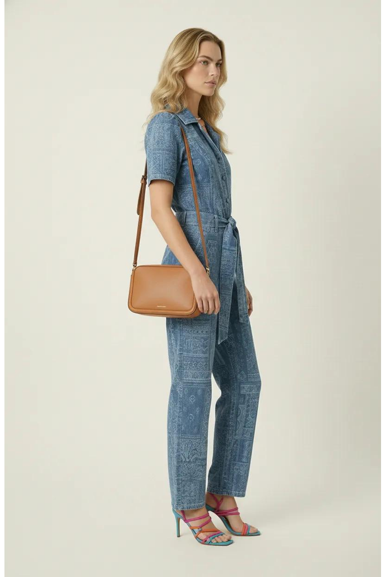 Paisley Print Belted Button-Front Jumpsuit, Alternate, color, Mid-Wash Blue Paisley
