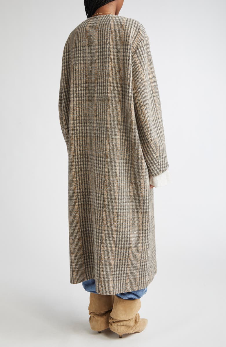 Isabel Marant Étoile Renee Plaid Virgin Wool Coat, Alternate, color, Beige