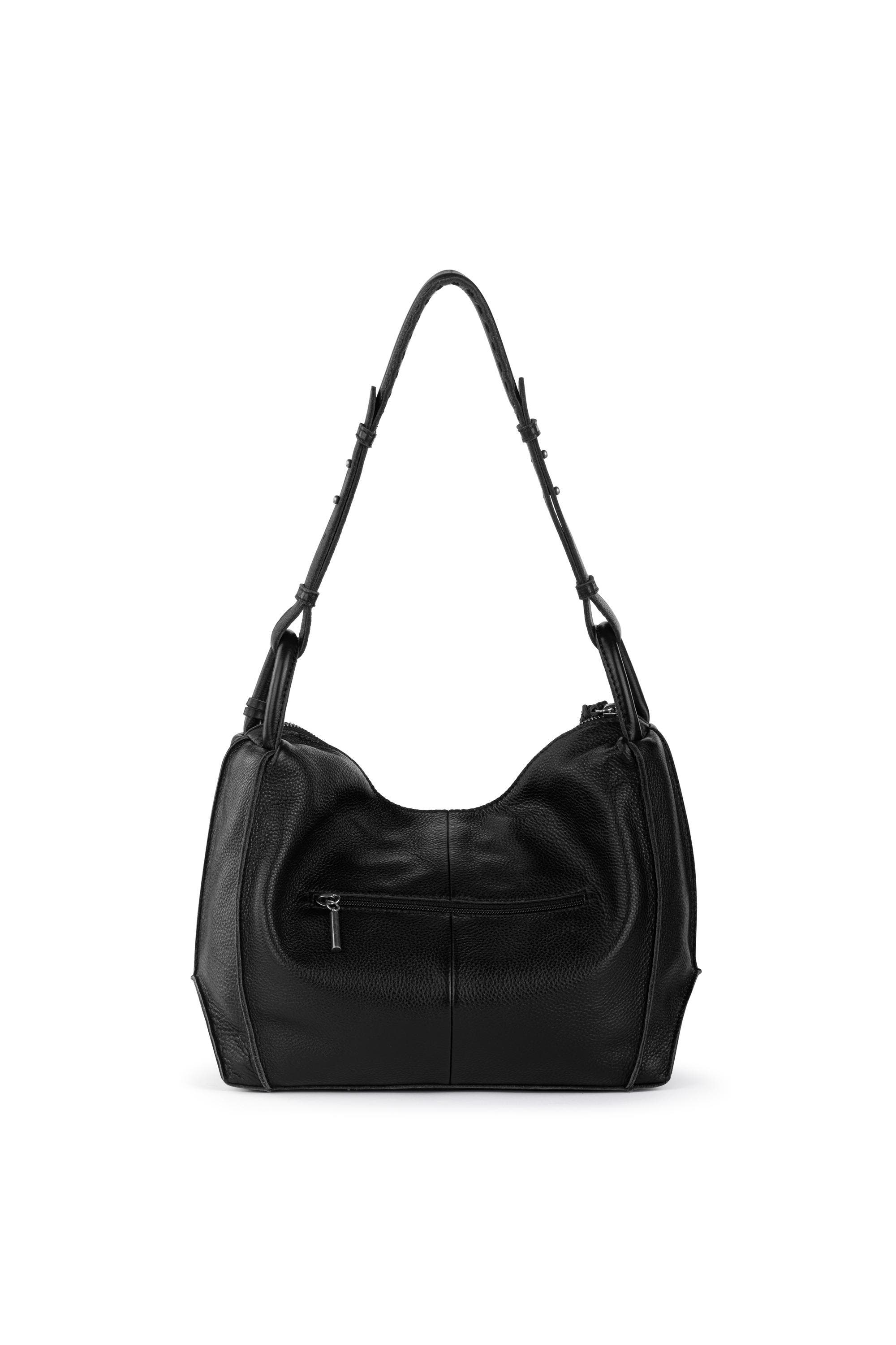 The Sak Los Feliz Hobo Leather Bag, Alternate, color, Black Silver Stud