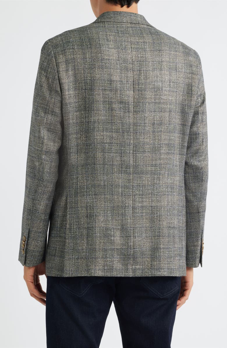 Jack Victor Midland Contemporary Fit Marled Plaid Wool Blend Sport Coat, Alternate, color, Grey