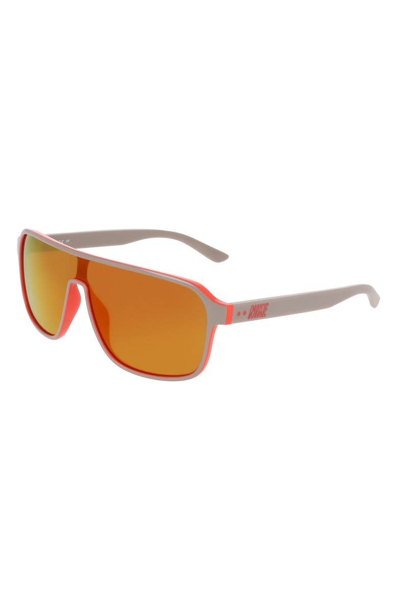 Nike Vintage Flyer 64mm Shield Sunglasses, Alternate, color, College Grey / Orange Flash
