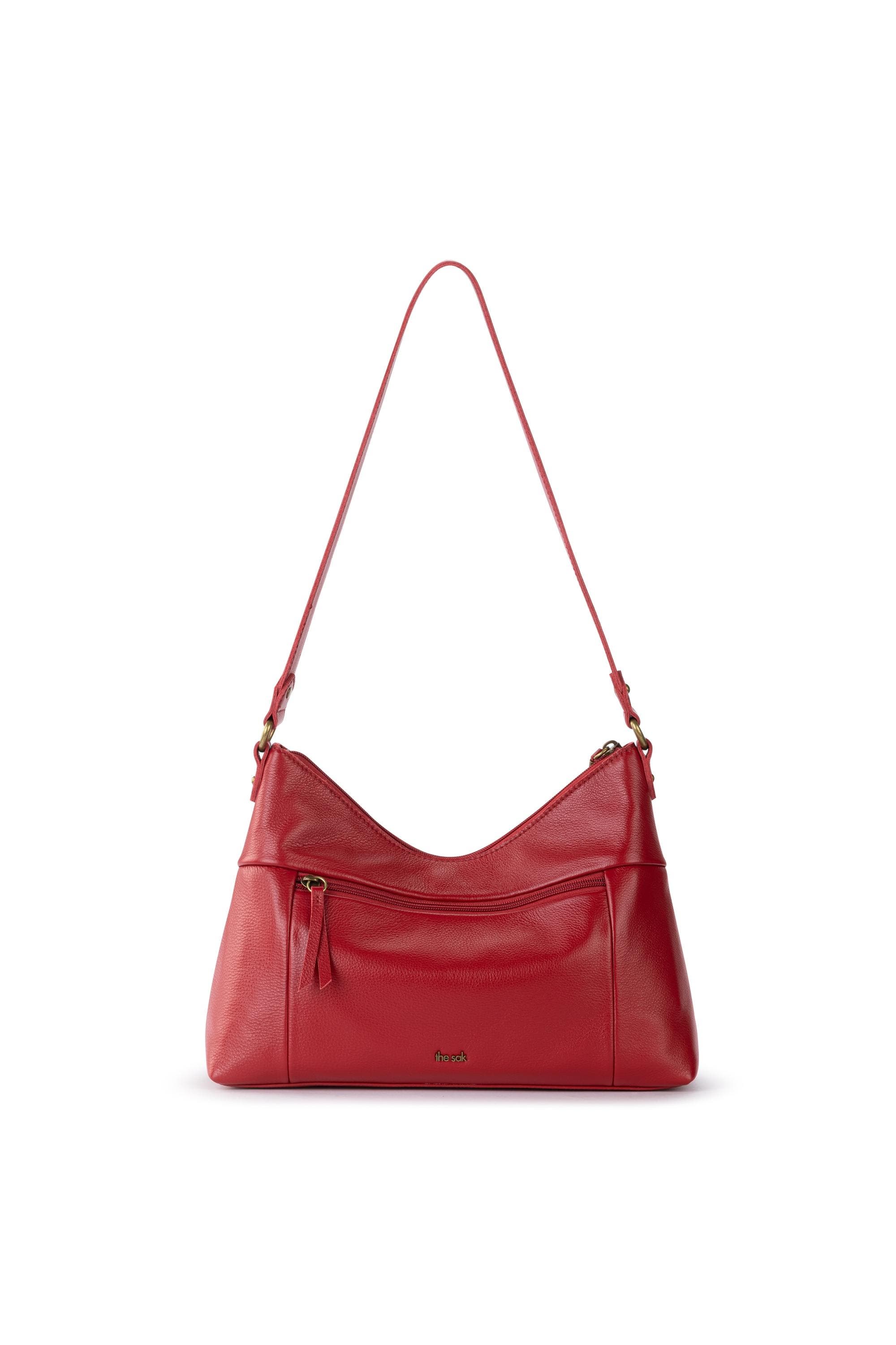 Melrose Leather Shoulder Bag, Alternate, color, Scarlet