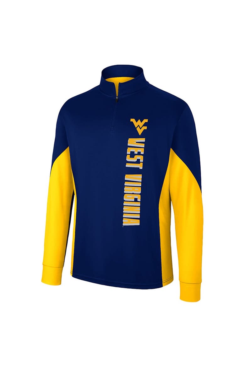 Men's Colosseum Navy West Virginia Mountaineers Bart Quarter-Zip Windshirt, Alternate, color, Navy