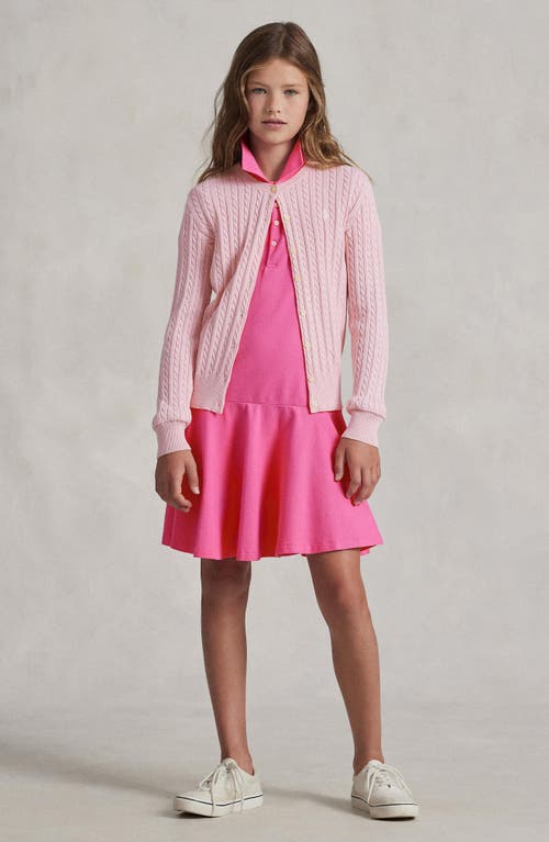 Polo Ralph Lauren Little Girls Cable-knit Cotton Cardigan In Hint Of Pink