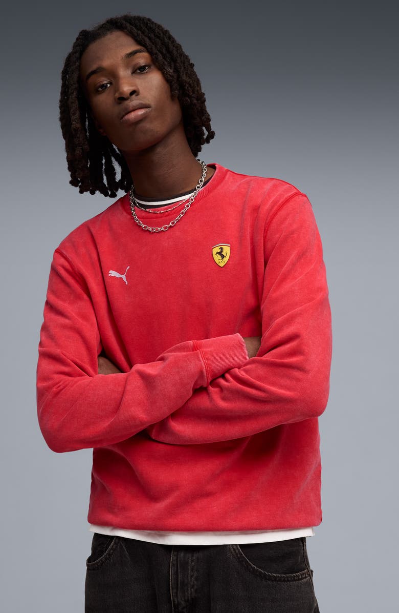PUMA Ferrari Graphic Sweatshirt, Alternate, color, Rosso Corsa